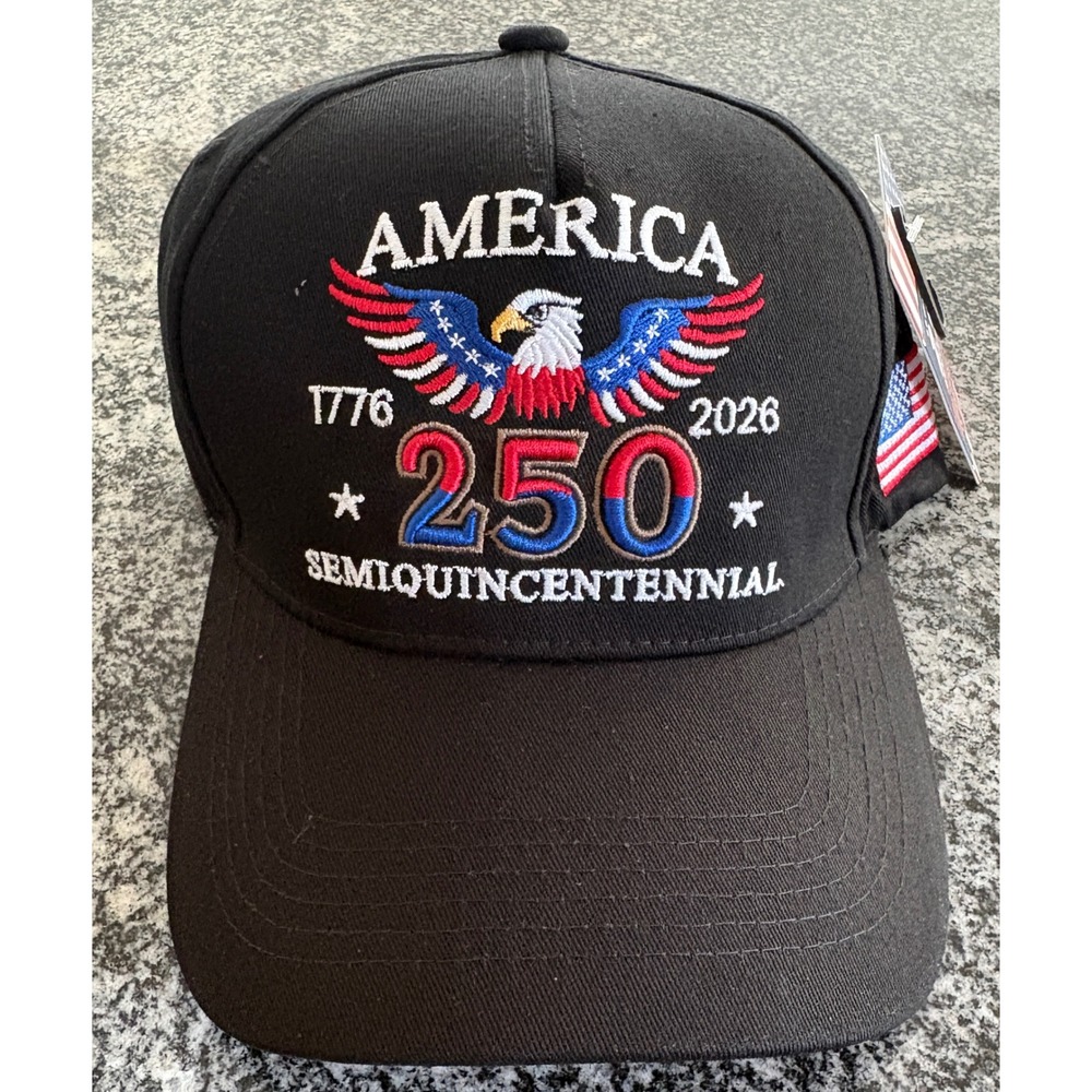 NWT Unisex America 250th Patriotic Eagle Baseball Cap - OSFM - Black